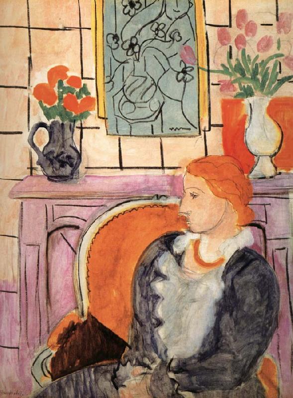 Woman wearing a blue dress, Henri Matisse